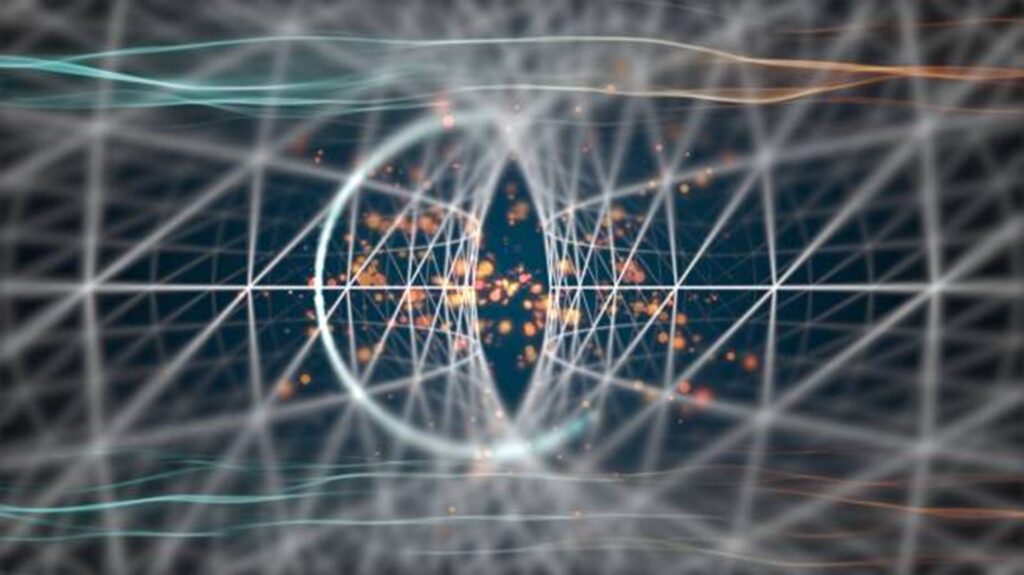 Futuristic visualization of a quantum network
